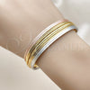 Oro Laminado Individual Bangle, Gold Filled Style Diamond Cutting Finish, Tricolor, 07.170.0069 (Thickness, One size fits all)