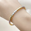 Oro Laminado Individual Bangle, Gold Filled Style Hollow Design, Polished, Tricolor, 07.170.0070 (05 MM Thickness, One size fits all)