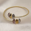 Oro Laminado Individual Bangle, Gold Filled Style Polished, Tricolor, 07.170.0071 (Thickness, One size fits all)