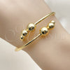 Oro Laminado Individual Bangle, Gold Filled Style Ball Design, Polished, Golden Finish, 07.170.0072 (Thickness, One size fits all)