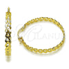 Oro Laminado Medium Hoop, Gold Filled Style Heart Design, Diamond Cutting Finish, Golden Finish, 02.170.0516.40