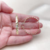 Oro Laminado Medium Hoop, Gold Filled Style Diamond Cutting Finish, Golden Finish, 02.170.0517.40