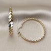 Oro Laminado Medium Hoop, Gold Filled Style Diamond Cutting Finish, Golden Finish, 02.170.0517.40
