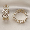 Oro Laminado Medium Hoop, Gold Filled Style Heart Design, Polished, Golden Finish, 02.170.0519.30