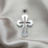 Stainless Steel Fancy Pendant, Cross Design, Polished, Steel Finish, 05.63.1182
