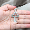 Stainless Steel Religious Pendant, Cross Design, Polished, Steel Finish, 05.63.1182