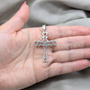 Stainless Steel Religious Pendant, Cross Design, Polished, Steel Finish, 05.63.1184