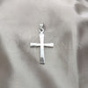 Stainless Steel Religious Pendant, Cross Design, Polished, Steel Finish, 05.63.1205