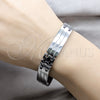 Stainless Steel Solid Bracelet, Polished, Steel Finish, 03.63.22935.08 (11 MM Thickness, 8 Inches Length)