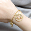 Stainless Steel Fancy Bracelet, Heart and Star Design, Polished, Golden Finish, 03.63.22102.07