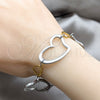 Stainless Steel Fancy Bracelet, Heart Design, Polished, Two Tone, 03.63.22121.08