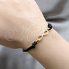 Stainless Steel Fancy Bracelet, Infinite Design, with White Crystal, Polished, Golden Finish, 03.63.22130.08