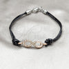 Stainless Steel Fancy Bracelet, Infinite Design, with White Crystal, Polished, Rose Gold Finish, 03.63.22131.07