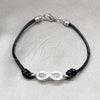 Stainless Steel Fancy Bracelet, Infinite Design, with White Crystal, Polished, Steel Finish, 03.63.22135.07