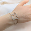 Stainless Steel Fancy Bracelet, Butterfly Design, with White Crystal, Polished, Rose Gold Finish, 03.63.22137.08 (01 MM Thickness, 8 Inches Length)