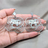 Stainless Steel Long Earring, Heart Design, Polished, Steel Finish, 02.63.2813