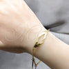 Stainless Steel Solid Bracelet, Teardrop Design, Polished, Golden Finish, 03.63.22138.08