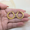 Stainless Steel Small Hoop, Diamond Design, Polished, Golden Finish, 02.63.2818.20