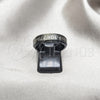 Stainless Steel Mens Ring, Heart and Flower Design, Grey Enamel Finish, Steel Finish, 01.63.0624.09 (Size 9)
