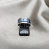 Stainless Steel Mens Ring, Triple Design, Blue Enamel Finish, Steel Finish, 01.63.0635.06 (Size 6)