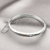 Rhodium Plated Individual Bangle, Diamond Cutting Finish, Rhodium Finish, 07.168.0015.06