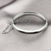Rhodium Plated Individual Bangle, Polished, Rhodium Finish, 07.185.0020.1.05