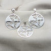 Stainless Steel Earring and Pendant Adult Set, White Polished, Steel Finish, 10.63.0641