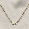 Oro Laminado Fancy Necklace, Gold Filled Style Puff Mariner Design, Polished, Golden Finish, 04.213.0354.24 (Thickness, 24 Inches Length)