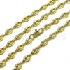 Oro Laminado Fancy Necklace, Gold Filled Style Puff Mariner Design, Polished, Golden Finish, 04.213.0354.24 (Thickness, 24 Inches Length)