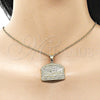 Oro Laminado Religious Pendant, Gold Filled Style Diamond Cutting Finish, Golden Finish, 05.120.0095