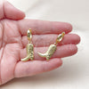 Oro Laminado Dangle Earring, Gold Filled Style Shoes Design, Polished, Golden Finish, 02.341.0251