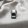 Stainless Steel Mens Ring, Double Design, Black Polished, Steel Finish, 01.63.0650.08 (Size 8)