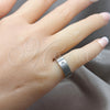 Stainless Steel Mens Ring, with White Crystal, Black Matte Finish, Steel Finish, 01.63.0674.05 (Size 5)