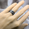 Stainless Steel Mens Ring, Polished, Black Rhodium Finish, 01.63.0681.10