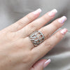 Stainless Steel Elegant Ring, Polished, Rhodium Finish, 01.63.0683.10 (Size 10)