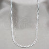 Sterling Silver Basic Necklace, Curb Design, Polished, Silver Finish, 04.420.0032.22