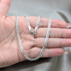 Sterling Silver Basic Necklace, Curb Design, Polished, Silver Finish, 04.420.0032.22 (0.80 Gauge, 03 MM Thickness, 22 Inches Length)