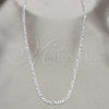 Sterling Silver Basic Necklace, Figaro Design, Polished, Silver Finish, 04.420.0015.22 (0.80 Gauge, Thickness, 22 Inches Length)