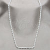 Sterling Silver Basic Necklace, Polished, Silver Finish, 04.420.0040.24 (0.60 Gauge, 04 MM Thickness, 24 Inches Length)