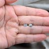 Stainless Steel Stud Earring, with White Cubic Zirconia, Matte Finish, Steel Finish, 02.63.2848