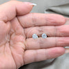 Stainless Steel Stud Earring, with White Cubic Zirconia, Matte Finish, Steel Finish, 02.63.2851