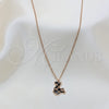 Stainless Steel Pendant Necklace, Teddy Bear Design, Polished, Rose Gold Finish, 04.63.1432.18