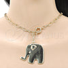 Oro Laminado Pendant Necklace, Gold Filled Style Elephant Design, Polished, Golden Finish, 04.63.1433.20 (Thickness, 20 Inches Length)