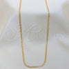 Oro Laminado Basic Necklace, Gold Filled Style Pave Cuban Design, Polished, Golden Finish, 04.32.0569.20
