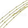 Oro Laminado Basic Necklace, Gold Filled Style Rolo and Ball Design, Polished, Golden Finish, 04.213.0355.16 (03 MM Thickness, 16 Inches Length)