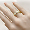 Oro Laminado Elegant Ring, Gold Filled Style Shell and Star Design, Polished, Golden Finish, 01.341.0167 (One size fits all)