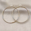 Oro Laminado Extra Large Hoop, Gold Filled Style Diamond Cutting Finish, Tricolor, 02.170.0523.60