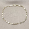 Oro Laminado Basic Bracelet, Gold Filled Style Mariner Design, Diamond Cutting Finish, Golden Finish, 04.213.0243.07 (03 MM Thickness, 8 Inches Length)