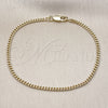 Oro Laminado Basic Bracelet, Gold Filled Style Miami Cuban Design, Polished, Golden Finish, 04.213.0157.07 (Thickness, 7 Inches Length)