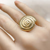 Oro Laminado Elegant Ring, Gold Filled Style Snail Design, Polished, Golden Finish, 01.282.0002 (One size fits all)